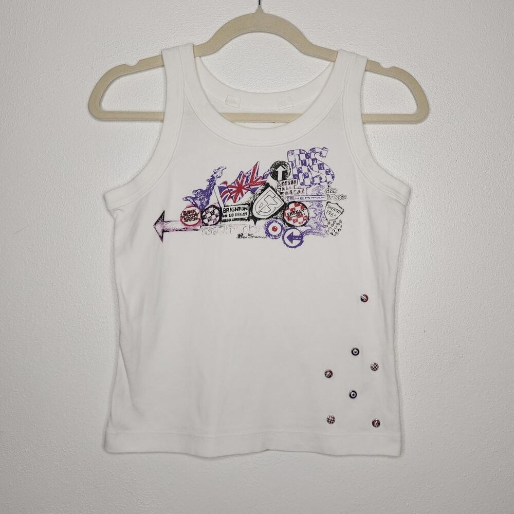 Vintage y2k Ben Sherman McBling Tank Top Large Babydoll Art Euro